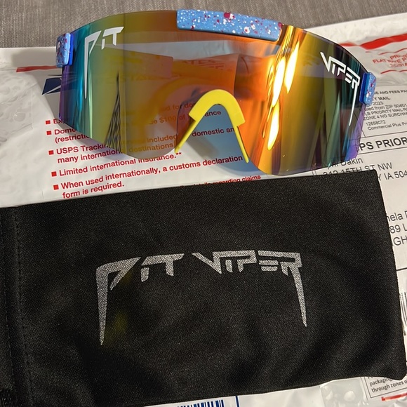 Dupe Pit Viper large frame colorful electroplated true film Polarized Sunglasses - Picture 3 of 3